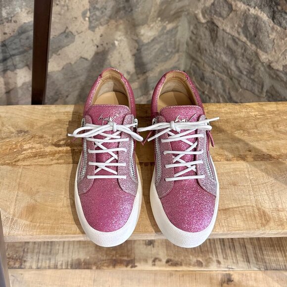 Giuseppe Zanotti Pink Silver Glitter Gail Low-top Sneakers - Picture 2 of 10